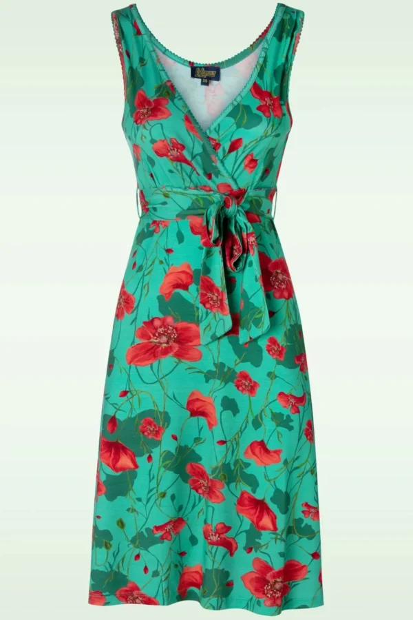 Milly Poppy Jurk In Groen-LaLamour Sale