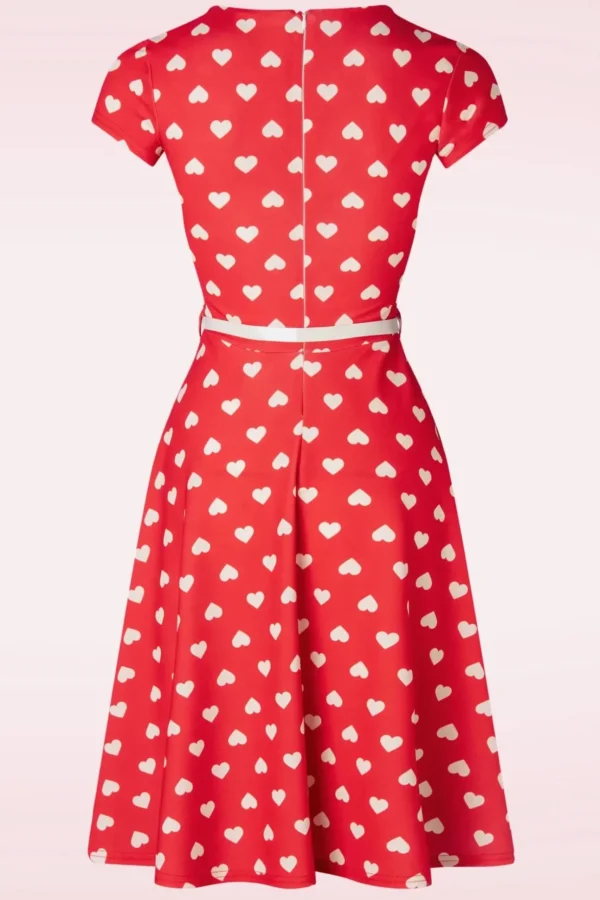 Minnie Hearts Swing Jurk In Rood-Vintage Chic for Topvintage Best Sale