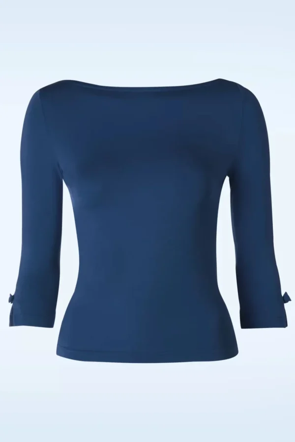 Modern Love Top In Marineblauw-Banned Retro Cheap