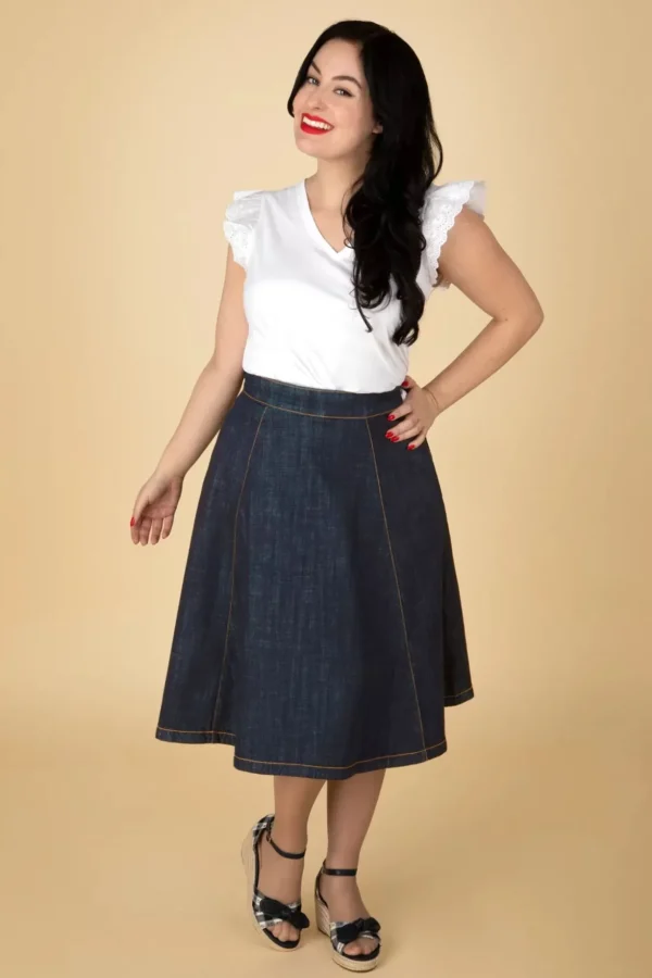 Mona Lee Swing Rok In Donkerdenim-Rock-a-Booty Cheap