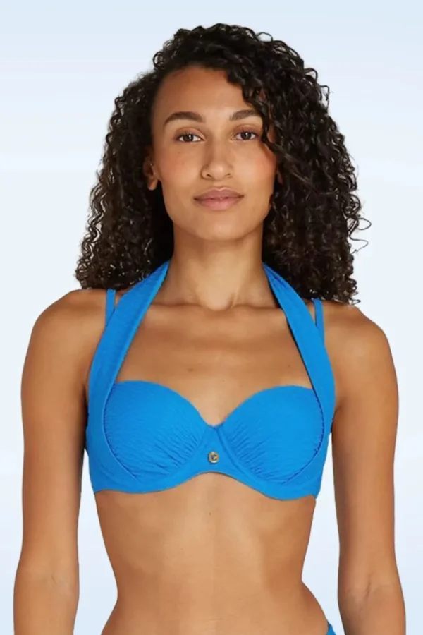 Multiway Bikinitop In Blue Snake-TC Beach Store