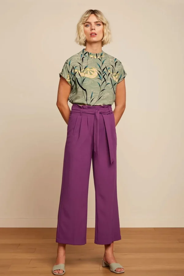 Neva Cropped Broek Timba In Caspia Paars-King Louie Sale