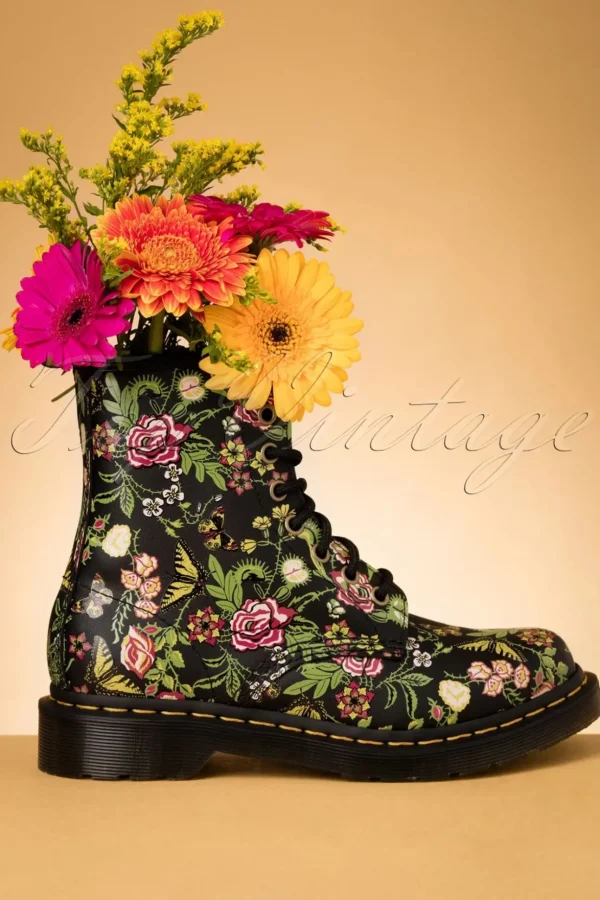 1460 Pascal Backhand Bloom Laarzen In Zwart-Dr. Martens Clearance