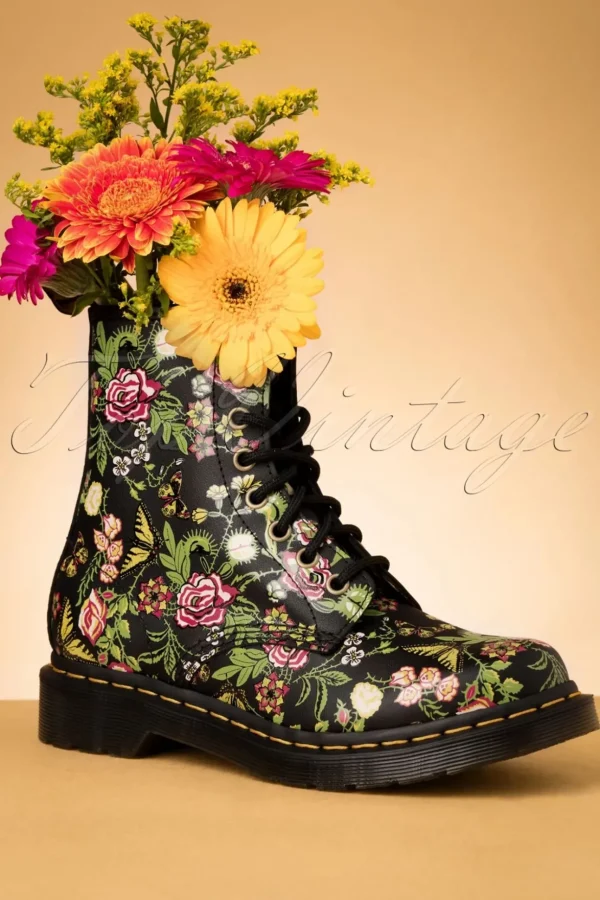 1460 Pascal Backhand Bloom Laarzen In Zwart-Dr. Martens Clearance