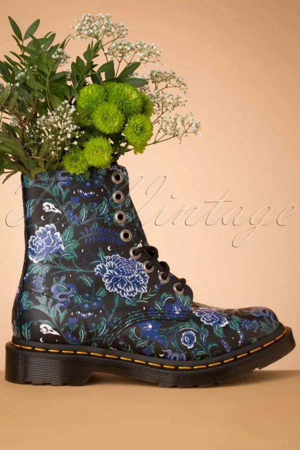 1460 Pascal Backhand Mystic Garden Bloemenlaarzen In Zwart-Dr. Martens Online