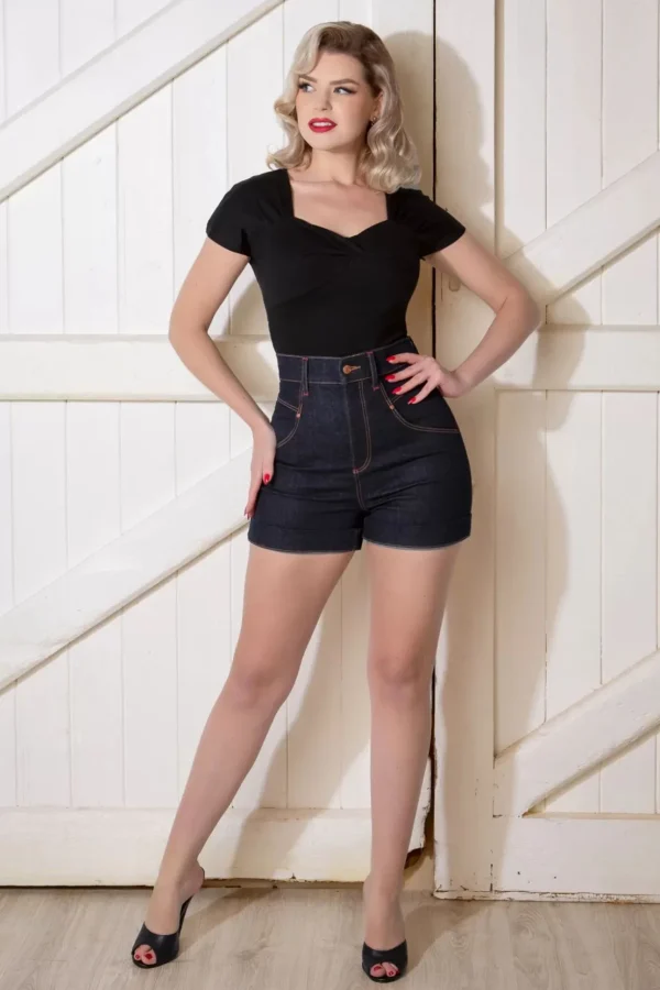 Pepper Short In Donkerdenim-Rock-a-Booty Store