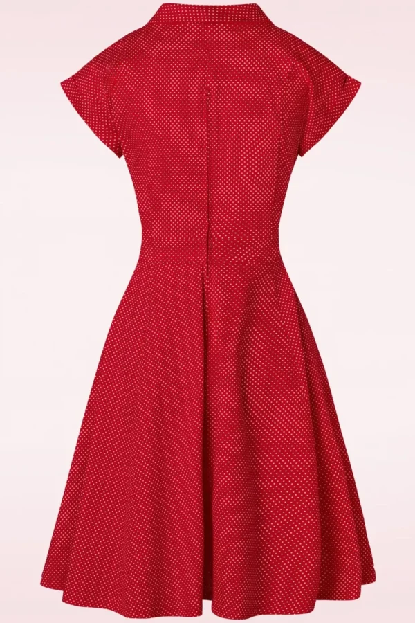 Polka Dot Dance Jurk In Rood-Banned Retro Shop