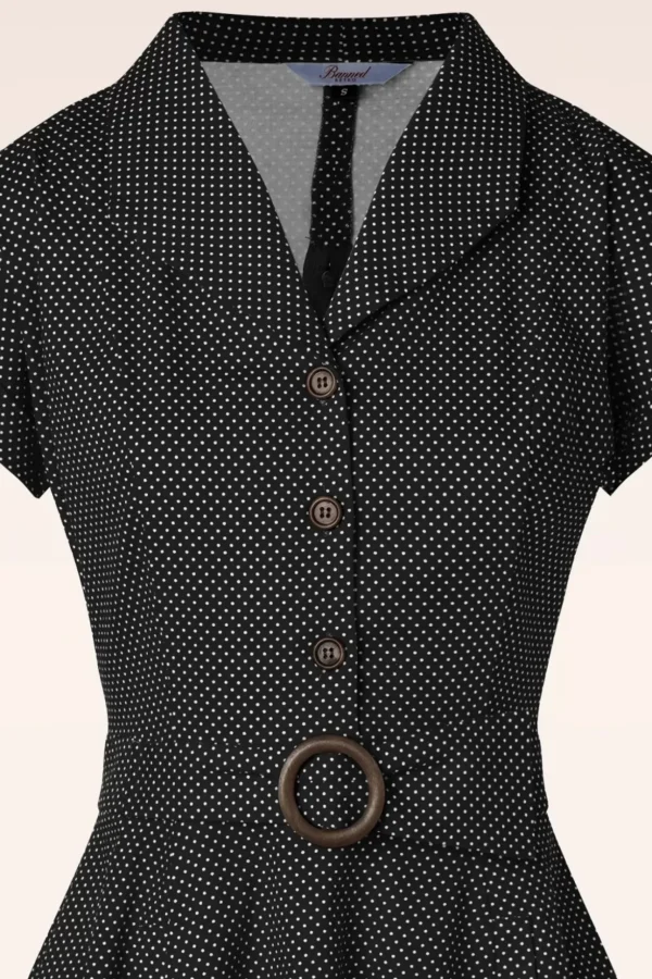 Polka Dot Dans Jurk In Zwart-Banned Retro Cheap