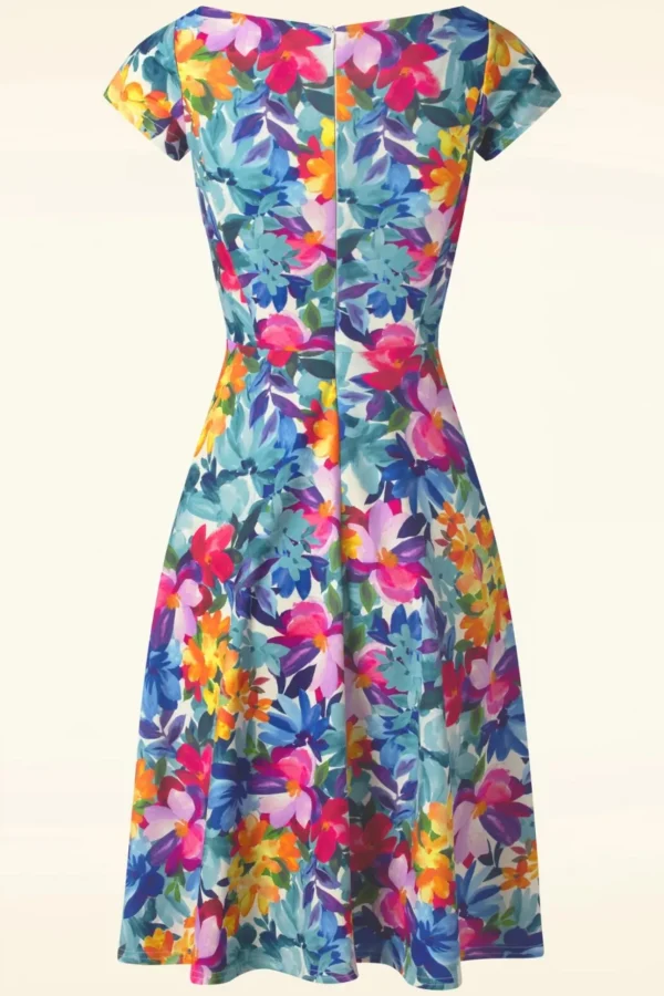 Reva Swingjurk Met Bloemenprint In Meerdere Kleuren-Vintage Chic for Topvintage Store