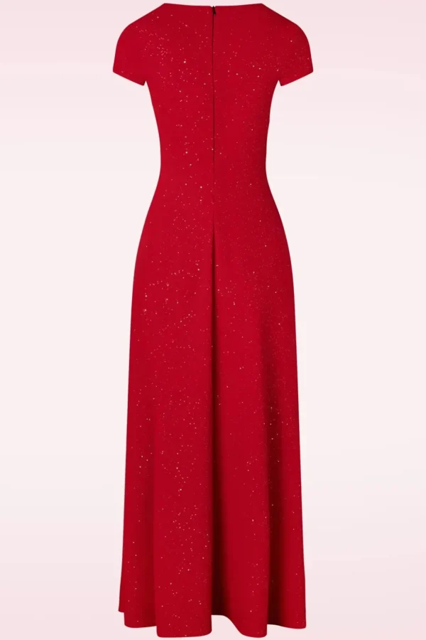 Rinda Glitter Maxijurk In Rood-Vintage Chic for Topvintage Best