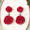 Romantische Rode Rozen Oorbellen-Sweet Cherry New