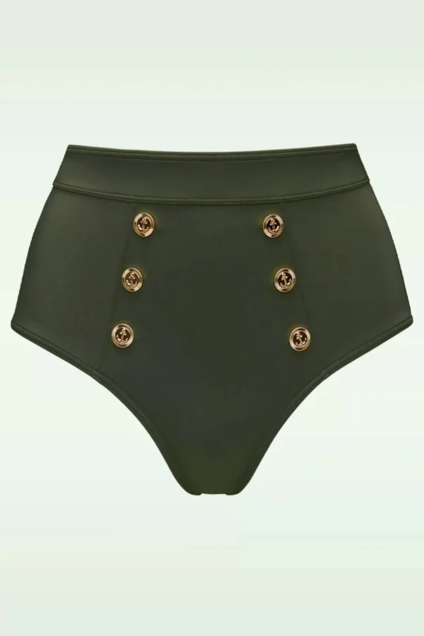 Royal Navy High Waist Bikini Broekje In Zeewier Groen-Marlies Dekkers Hot