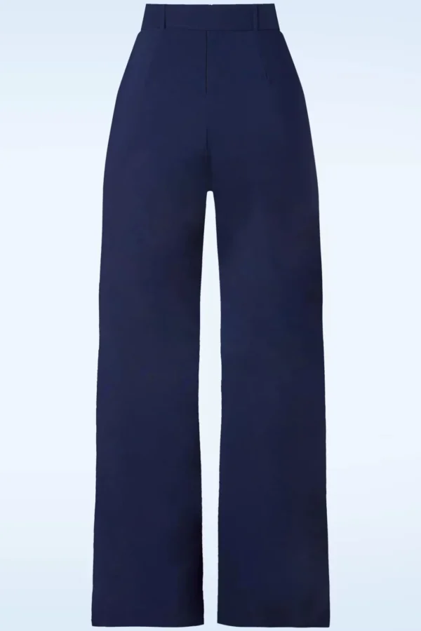 Sasha Pantalon In Marineblauw-Vintage Chic for Topvintage Online