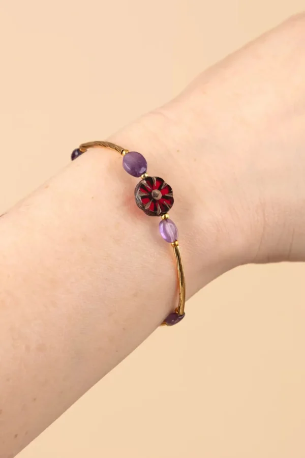 Sassy Ametista Armband In Goud En Paars-Urban Hippies Store