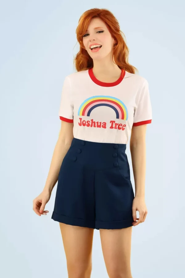 Schattig Als Een Knoopshort In Marineblauw-Banned Retro Discount