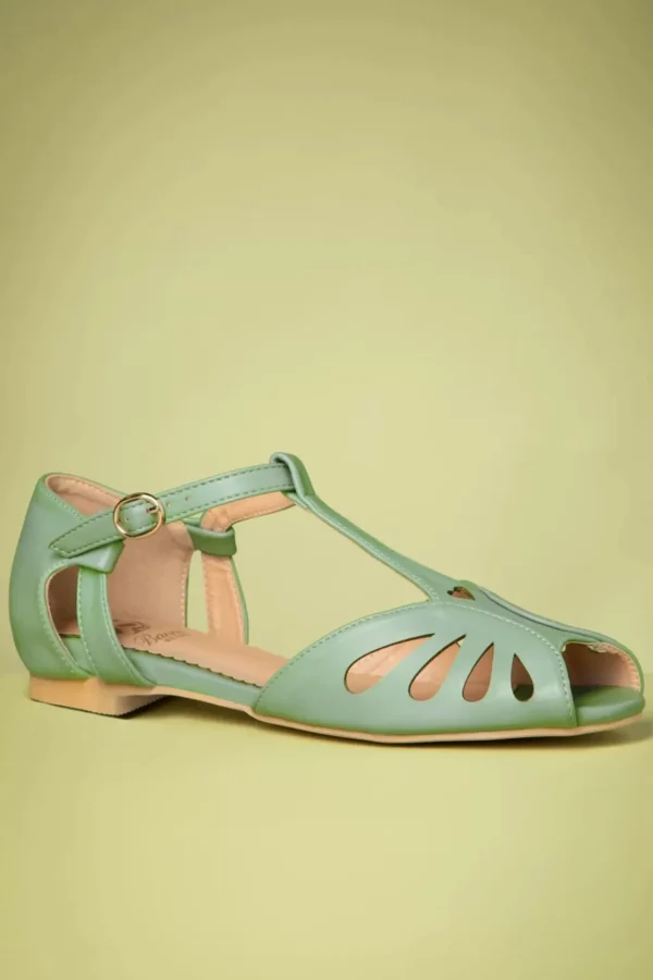 Secret Love Ballerina's In Mintgroen-Banned Retro Fashion