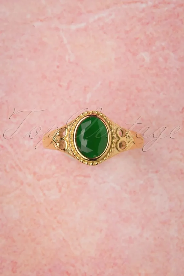 Selflove Ring In Goud En Groen-Topvintage Boutique Collection Best