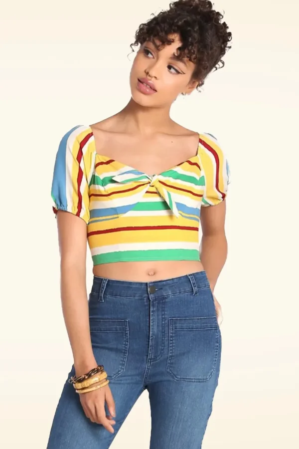 Solange Crop Top In Multi-Bunny Clearance