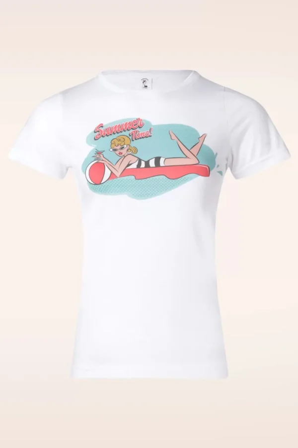 Summer Time Tee In Wit-PinRock Fashion