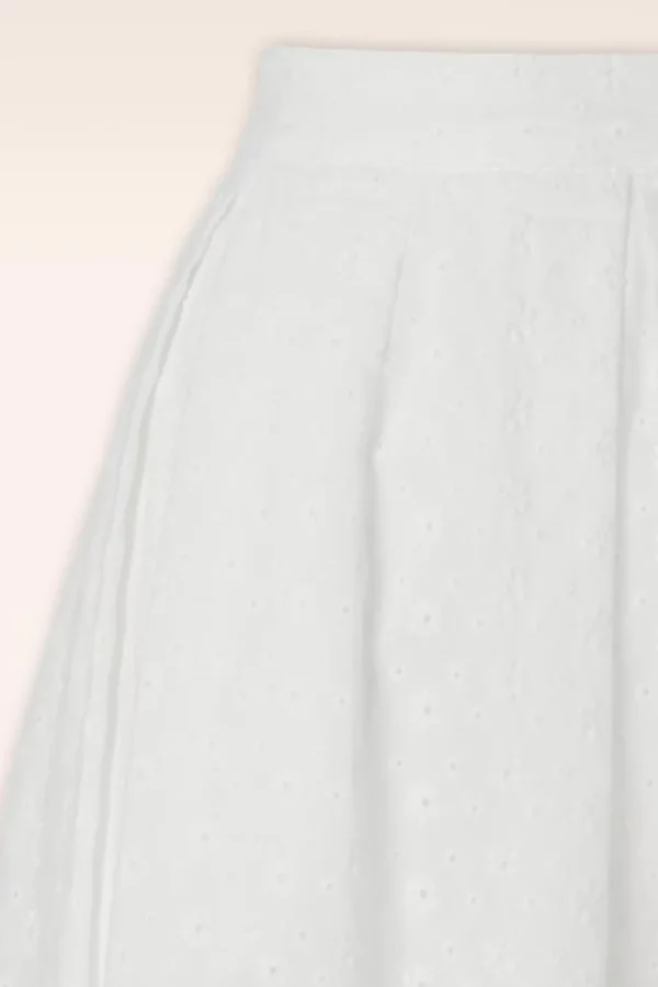 Suzette Rosa Broderie Anglaise Rok Met Plooien In Wit-King Louie Sale