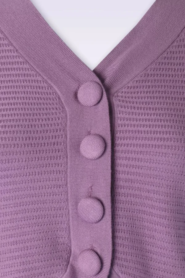 Textured Knit Crop Cardigan In Lila-Vixen Cheap