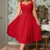 The Gina Lee Swing Jurk In Scarlet Rood-Glamour Bunny Best