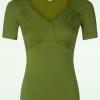 Tricot Sweetheart Top In Luxe Olijfgroen-Very Cherry Discount