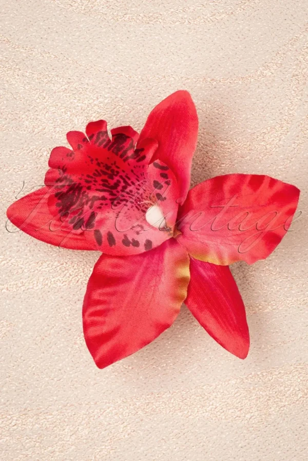 Tropical Vibes Haarbloemclip In Rood-Topvintage Boutique Collection Cheap