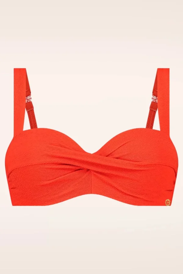 Twisted Bikinitop In Zomers Rood-TC Beach Sale