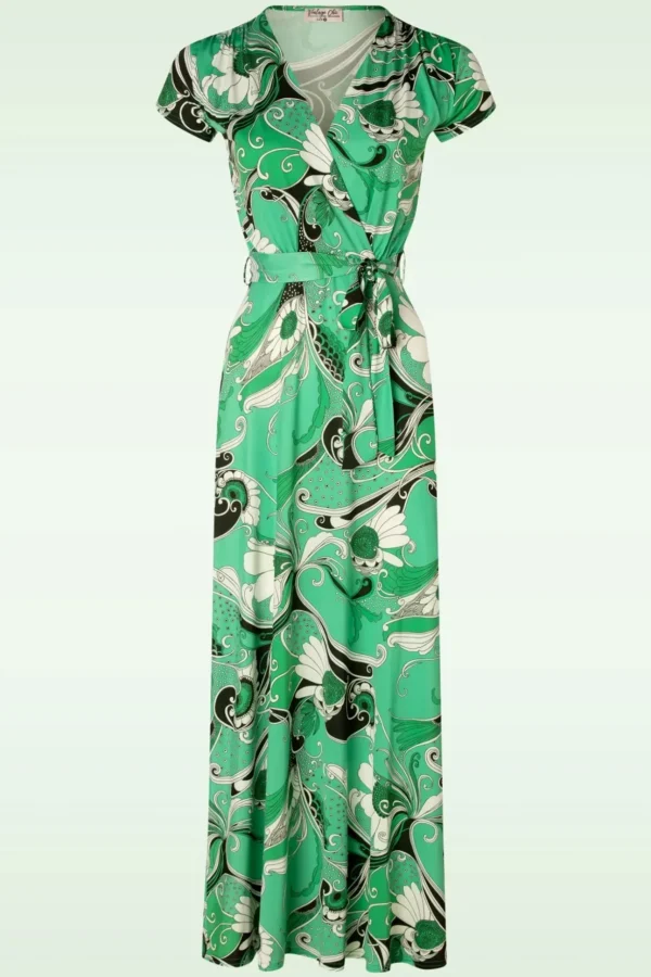 Valerie Maxi Jurk In Groen-Vintage Chic for Topvintage Best