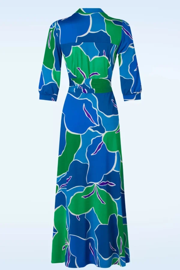 Vera Crossover Maxi Jurk In Blauw En Groen-K-Design Hot