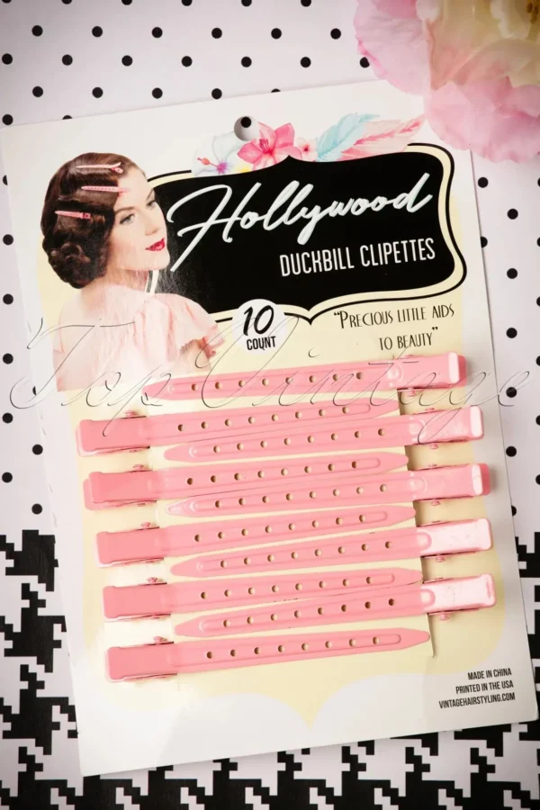 Vintage Haarstyling: Hollywood Duckbill Clipettes In Roze-Lauren Rennells Hot