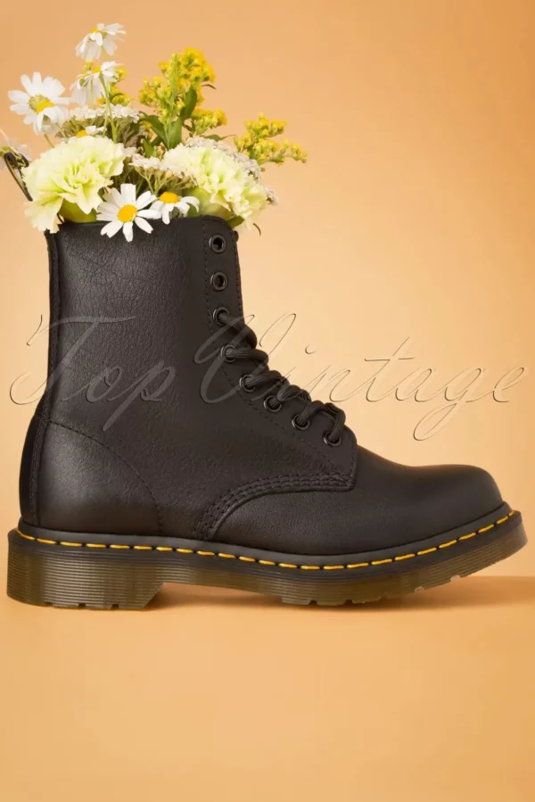 1460 Virginia Enkellaarzen In Zwart-Dr. Martens Best