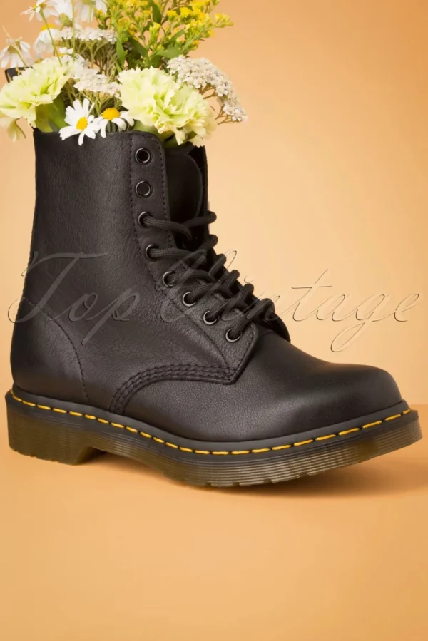 1460 Virginia Enkellaarzen In Zwart-Dr. Martens Best