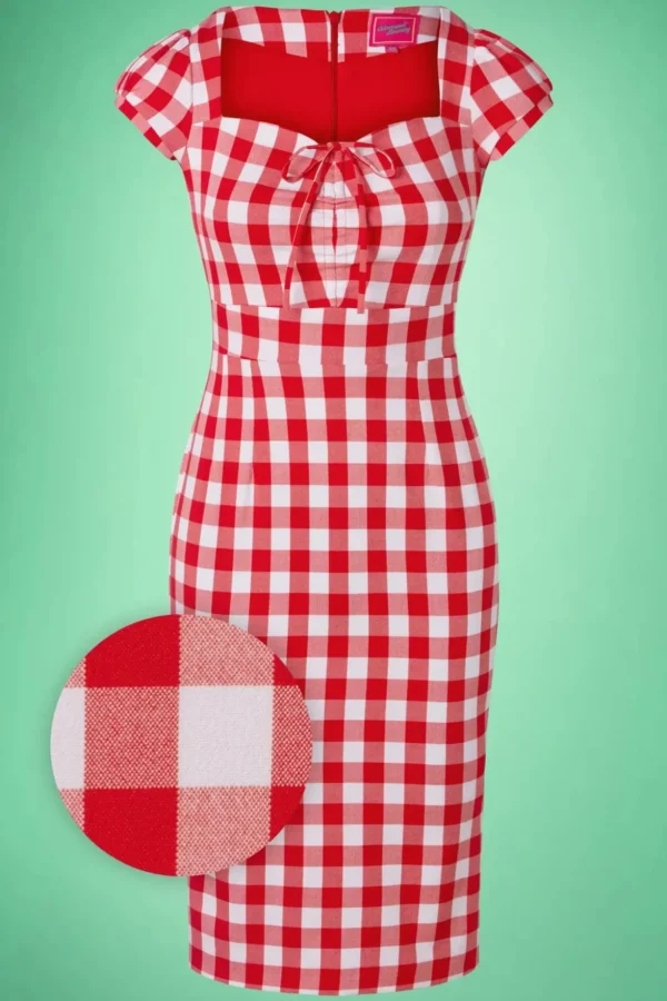 Virginia Penciljurk In Rood En Wit Gingham-Glamour Bunny Hot