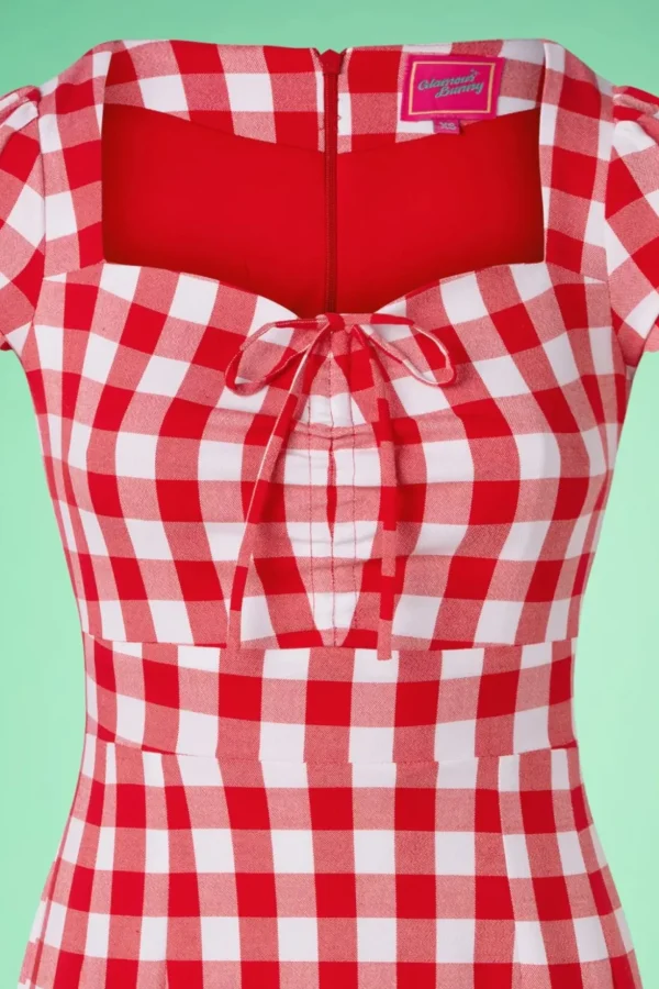 Virginia Penciljurk In Rood En Wit Gingham-Glamour Bunny Hot