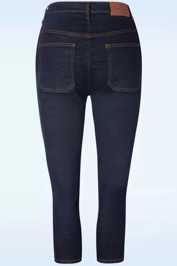 Workwear Capri Denim In Donkerblauwe Wassing-Queen Kerosin Clearance