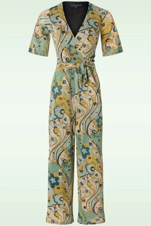 Zita Jumpsuit Frenzy In Dusty Turquoise-King Louie Best Sale